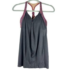 Lululemon Practice Freely Racerback Layered Tank 6 Deep Coal Built-in Bra